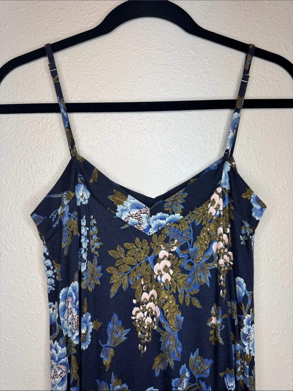 HANRO Floral Slip Sleep Gown Nightdress Blue Floral Print XS Luxury Loungewear